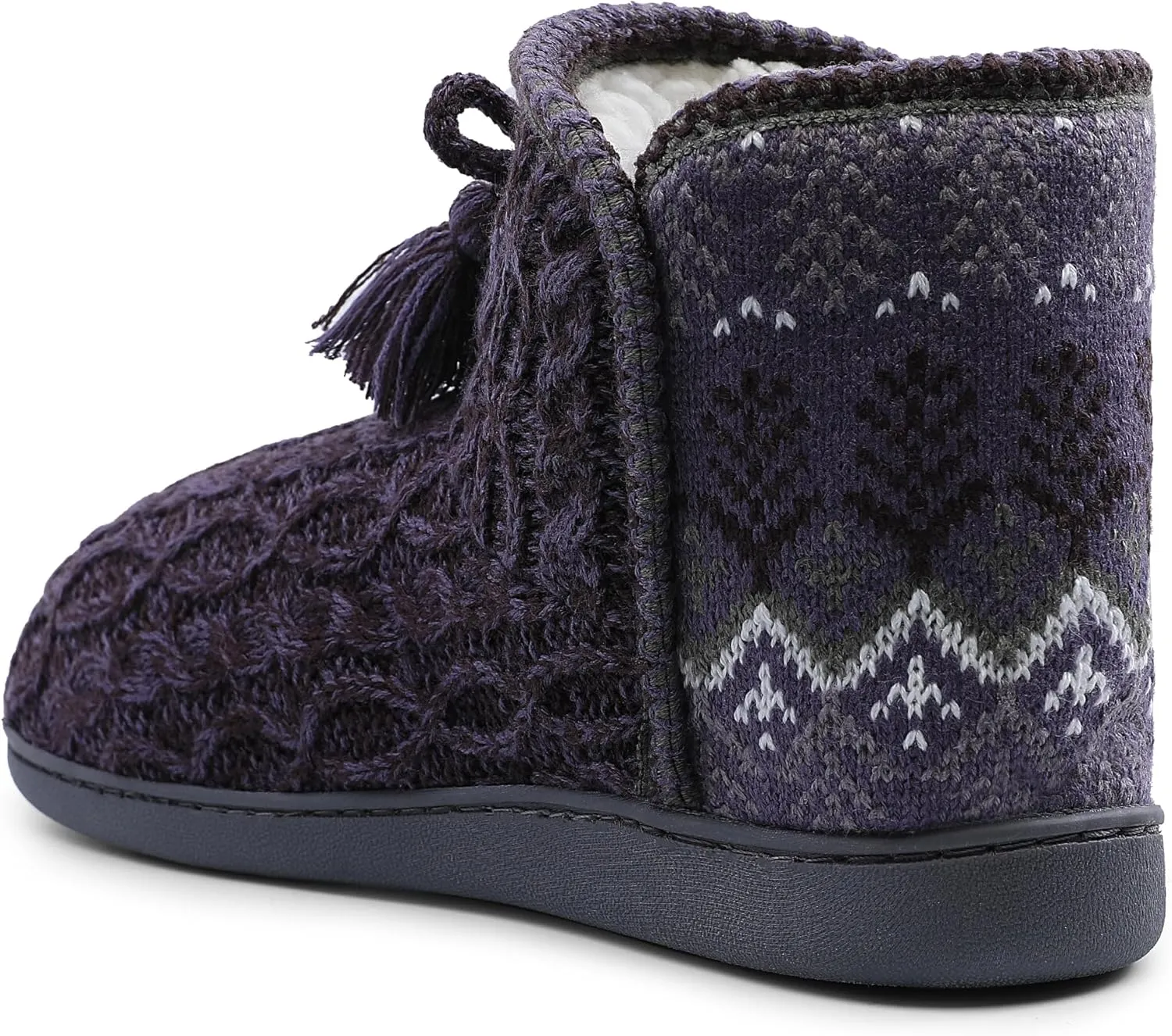 Womens Slippers Winter Warm House Shoes Knitted Fleece Faux Fur Lining Bootie slipper