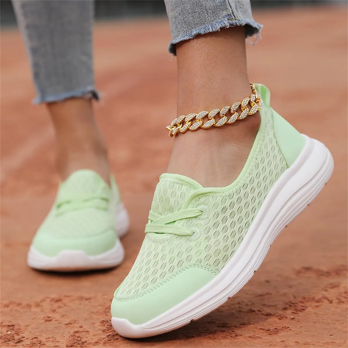Women's Soft Sole Mesh Comfort Orthopedic Shoes,Lightweight Arch Support Walk Shoes,Slip On Flat Low Top Casual Sneaker