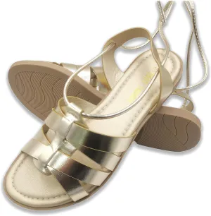 Women's Strappy Sandals Lace Up Flats Tie Up Open Toe Ankle Strap Shoes