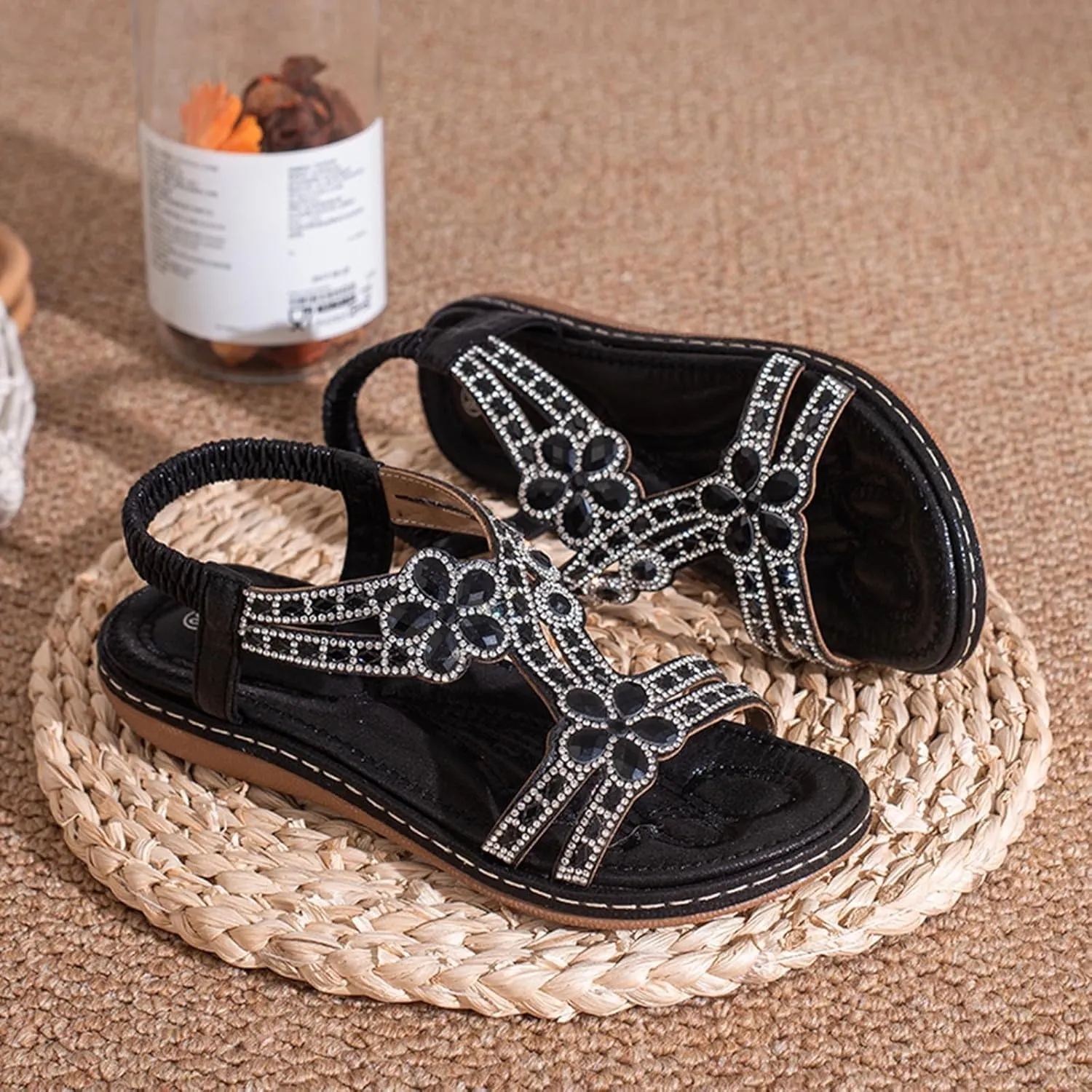 Women's Summer Fashion Casual Hollow Out Sandals Bohemian Women's Shoes Comfortable Flat Womens Size 11 Sandals Dressy