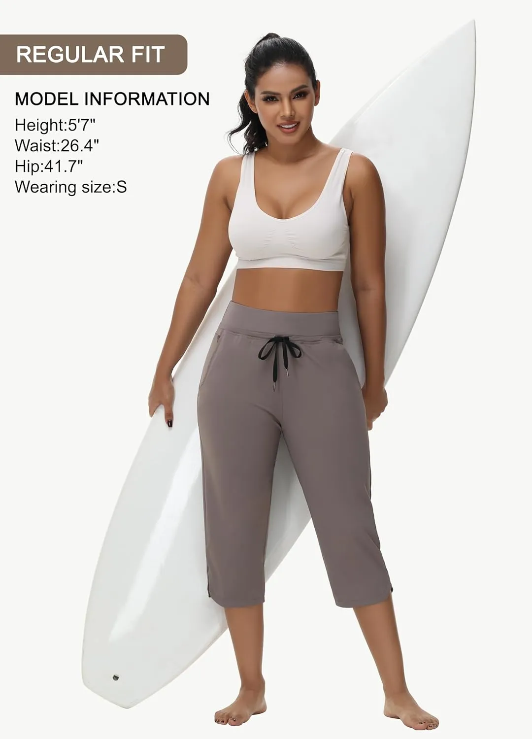 Women's Swim Capris Long Shorts Quick Dry UPF 50  Lightweight 2025 Swimming Pants with Zipper Pockets