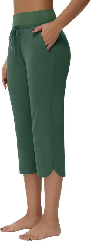 Women's Swim Capris Long Shorts Quick Dry UPF 50  Lightweight 2025 Swimming Pants with Zipper Pockets