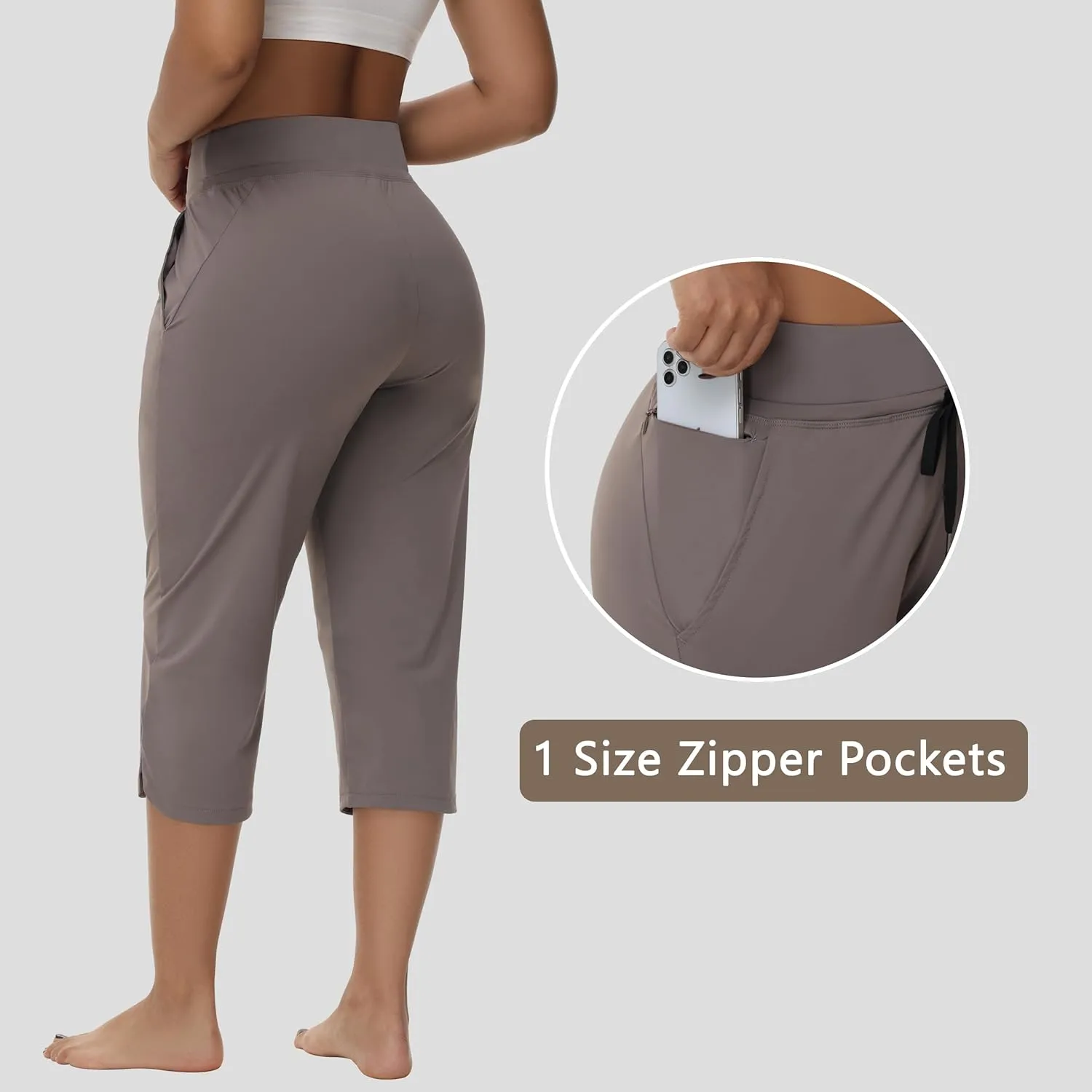 Women's Swim Capris Long Shorts Quick Dry UPF 50  Lightweight 2025 Swimming Pants with Zipper Pockets