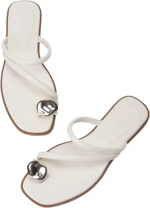 Women's Toe Ring Thong Sandals Open Toe Slide Flat Sandals Casual Summer Flip Flop Flat Sandals