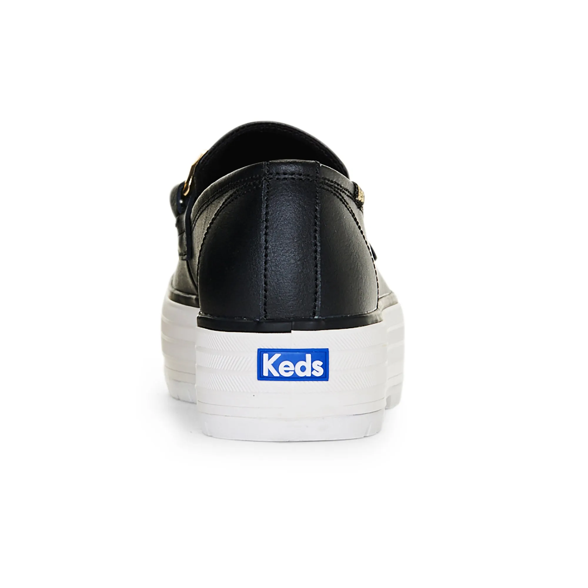 Women's Triple Decker Loafer Lug Leather Chain Applique Black/Gold