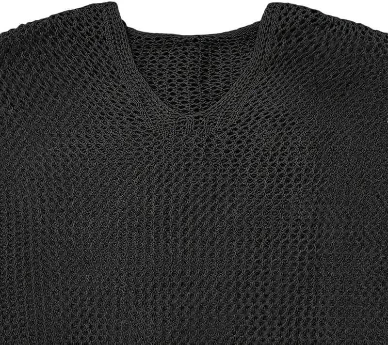 Women’s V-Neck Long Sleeve Sweaters, 2025 Spring Crochet Knit Sweaters for Women, Loose Fit Lightweight Blouse, Coral