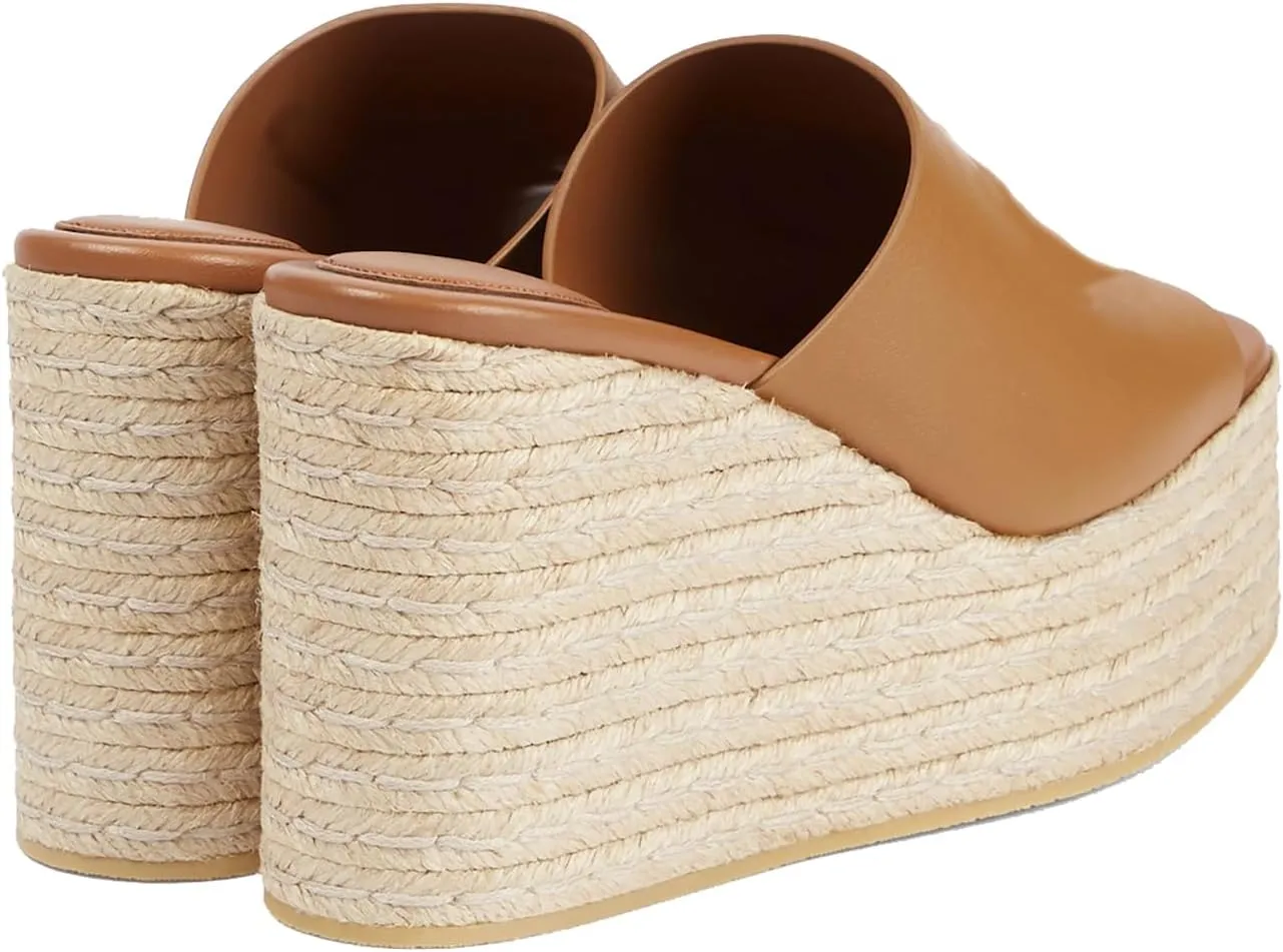 Women's Wedge Heel Sandals - 4 Inch Open Toe Woven Heel Casual & Dress Slippers for Outdoor, Party, Daily Wear