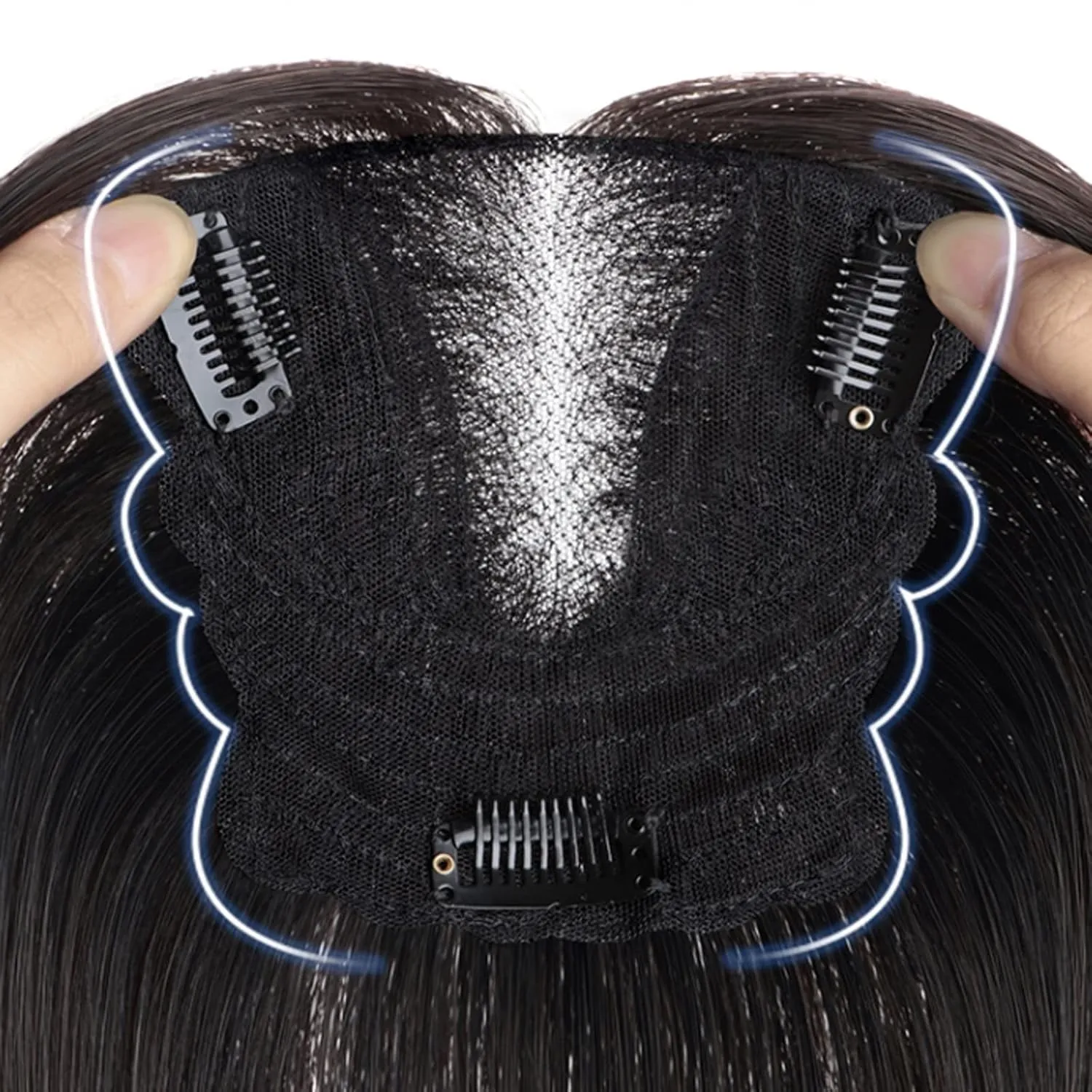 Women's Wig Bangs Wig Piece Full Real Human Hair Patch Fluffy Increase Hair Volume Fluffy Cover Gray Hair Women's Wigs Hair Piece(10-(13-12) 25CM-brown)