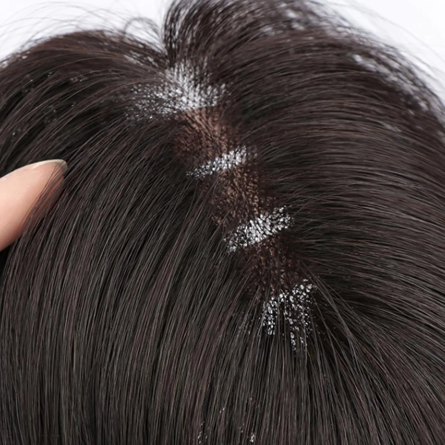 Women's Wig Bangs Wig Piece Full Real Human Hair Patch Fluffy Increase Hair Volume Fluffy Cover Gray Hair Women's Wigs Hair Piece(10-(13-12) 25CM-brown)