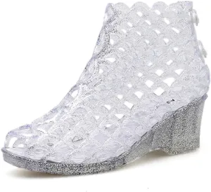 xsby Summer Style Summer Shoes Women Wedges Sandals High Heels Women Summer Shoes Glass Slipper Jelly Shoe