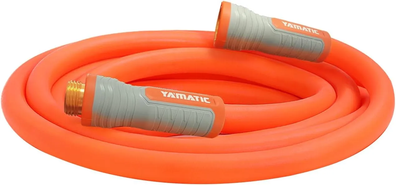 YAMATIC Heavy Duty Short Garden Hose 5/8 in x 10 ft, Super Flexible Leader hose, Lightweight, All-weather, Burst 600 PSI