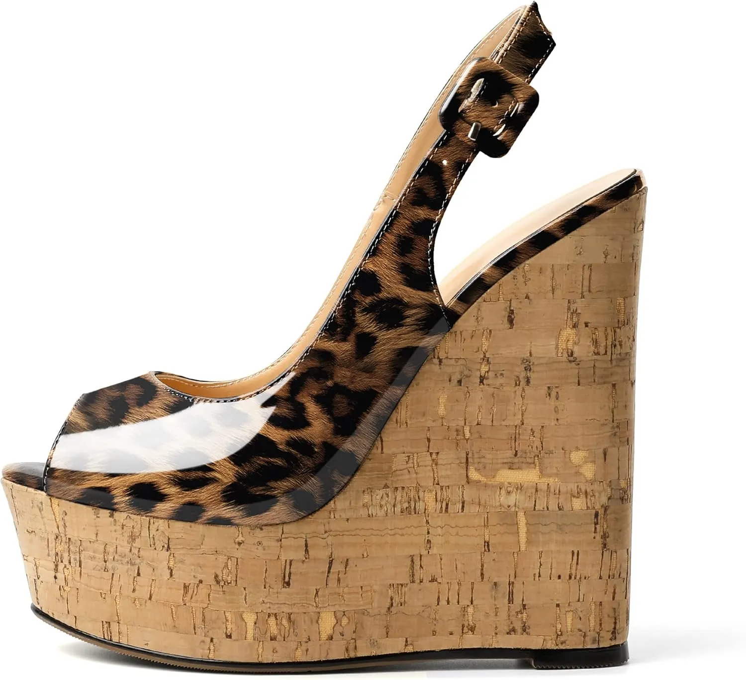 YODEKS Women's Platform Sandals Wedge Heel Peep Toe High Heeled Pumps Platform Wooden Heel Summer Wedge Heels Shoes