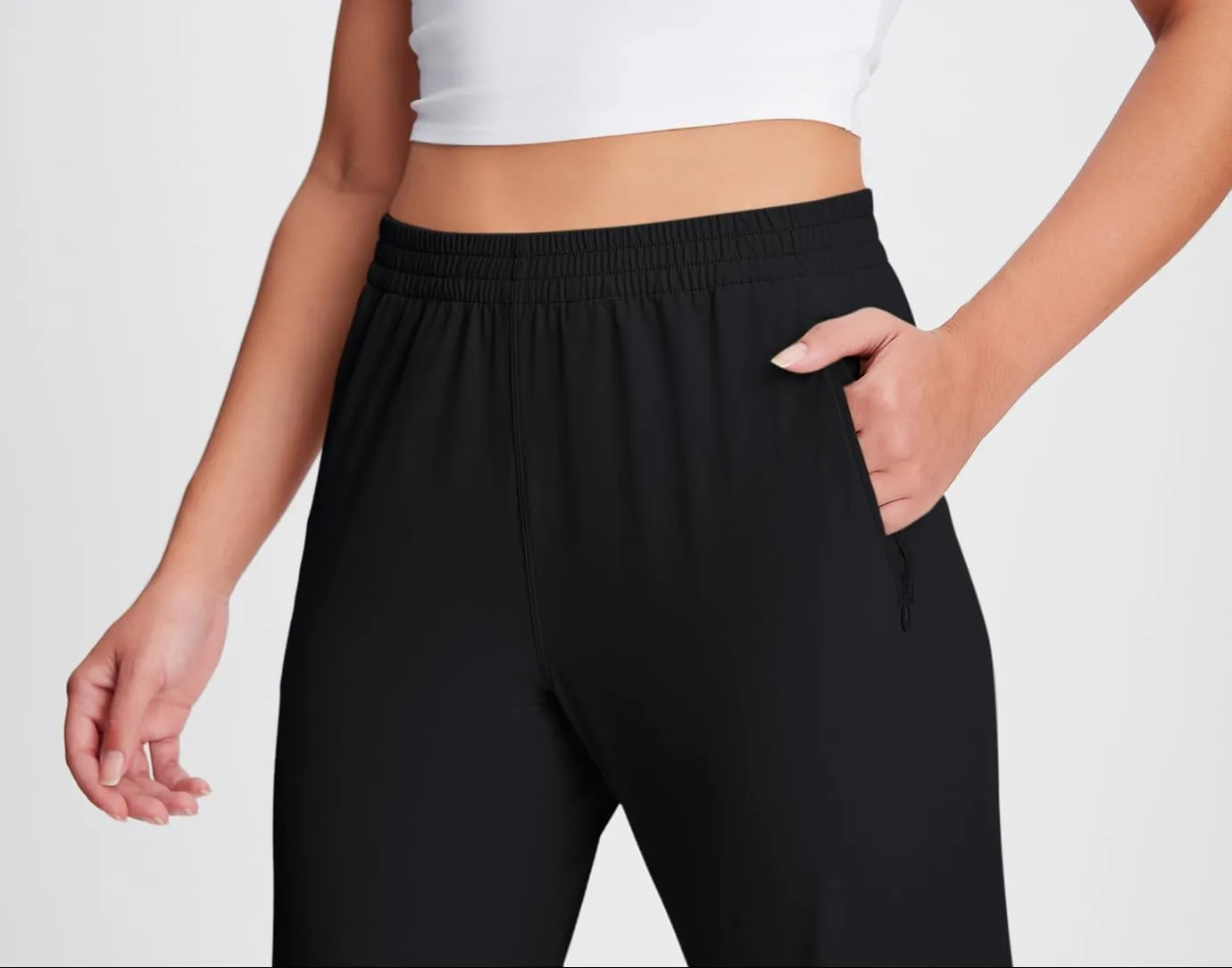 Yogipace Women's Petite/Regular Lightweight Outdoor Golf Ankle Pants Water-Resistant UPF 50  Travel Hiking Casual Pants