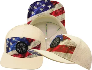 *Youth* Color Vibes Hat - Flat Bill - Rugged Flag - Cream - Laser Mesh