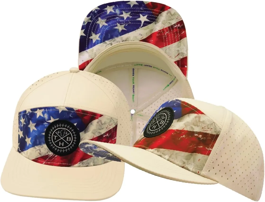 *Youth* Color Vibes Hat - Flat Bill - Rugged Flag - Cream - Laser Mesh