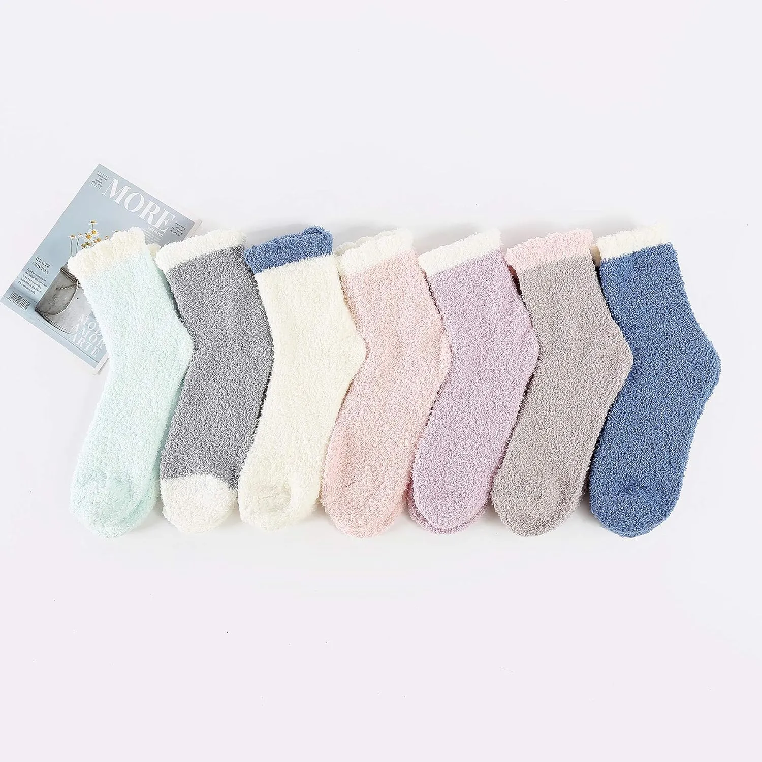 Zando Women's Fuzzy Socks Slipper Socks-Cozy Comfortable Non-Slip-for Home, Hospital, Yoga, Pilates & Cold Weather