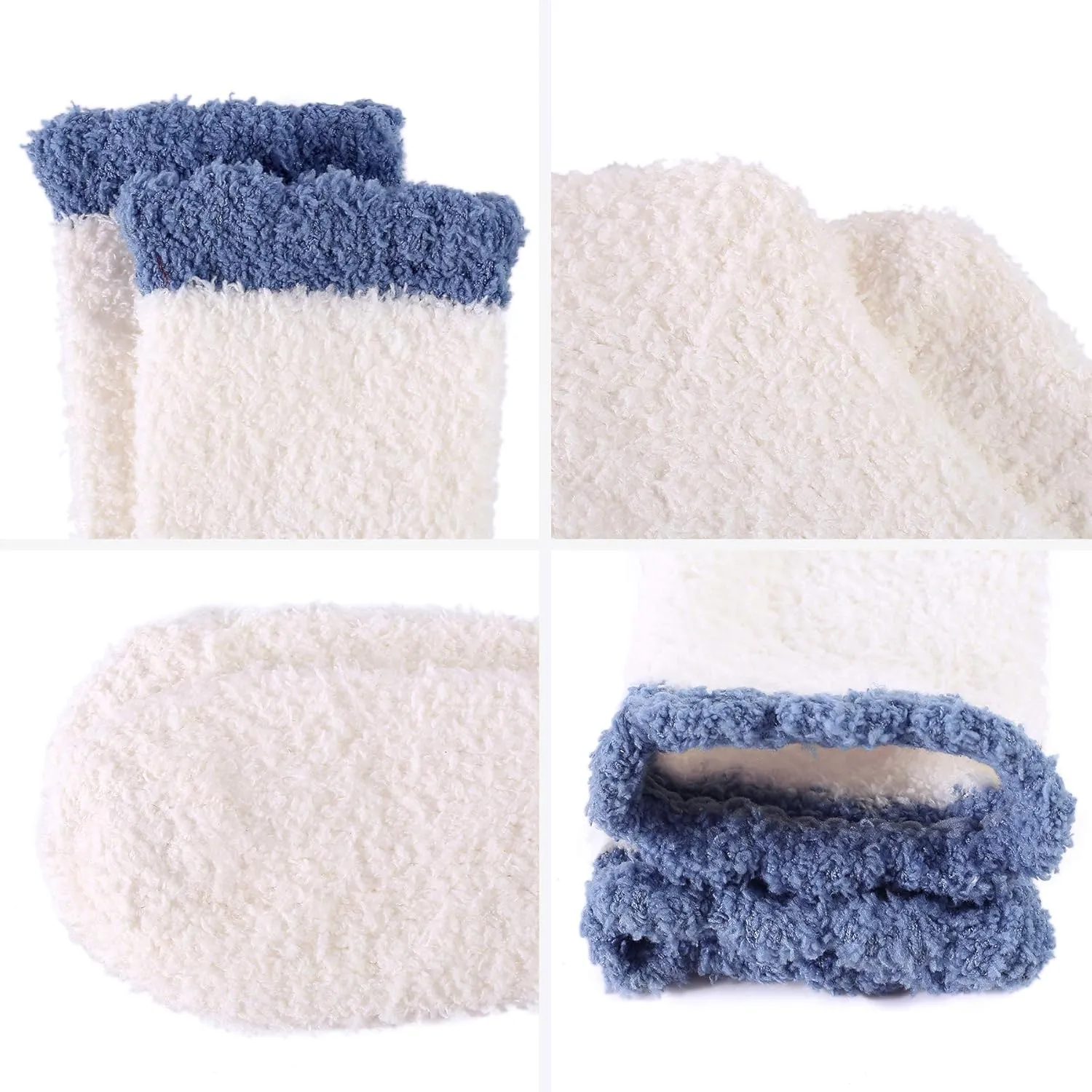 Zando Women's Fuzzy Socks Slipper Socks-Cozy Comfortable Non-Slip-for Home, Hospital, Yoga, Pilates & Cold Weather